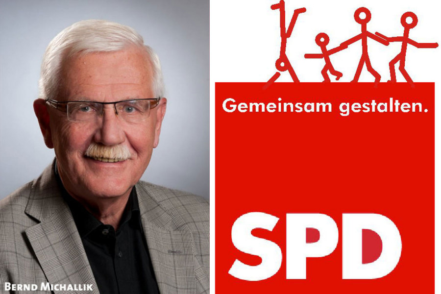 Bernd Michallik mit Logo: Gemeinsam gestalten