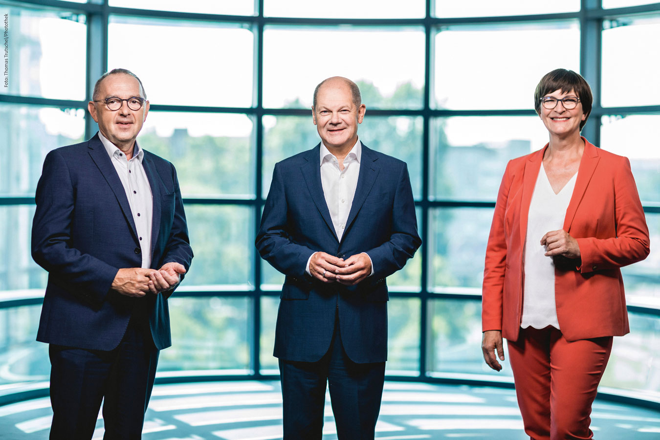 Die Parteispitze mit Olaf Scholz