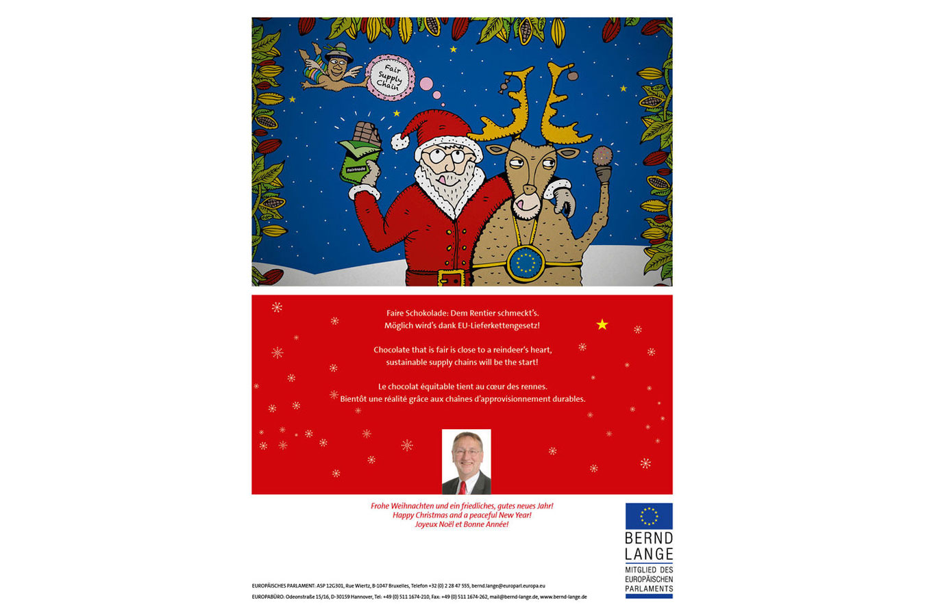 Bild: Rentier und Weihnachtsmann