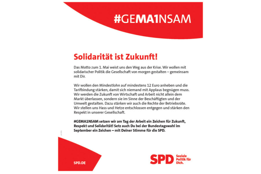 Flugblatt zum 1. Mai