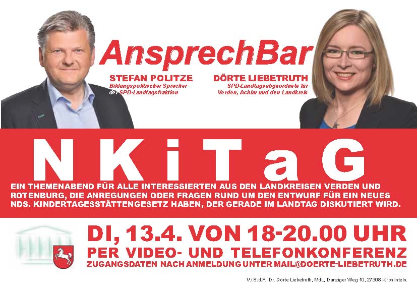 Das Bid zeigt Liebetruth und Politze sowie den Einladungstext