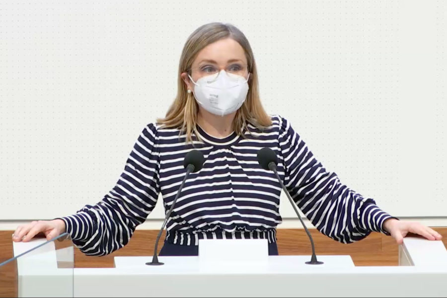 Dr. Dörte Liebetruth bei ihrer Rede im Landtag