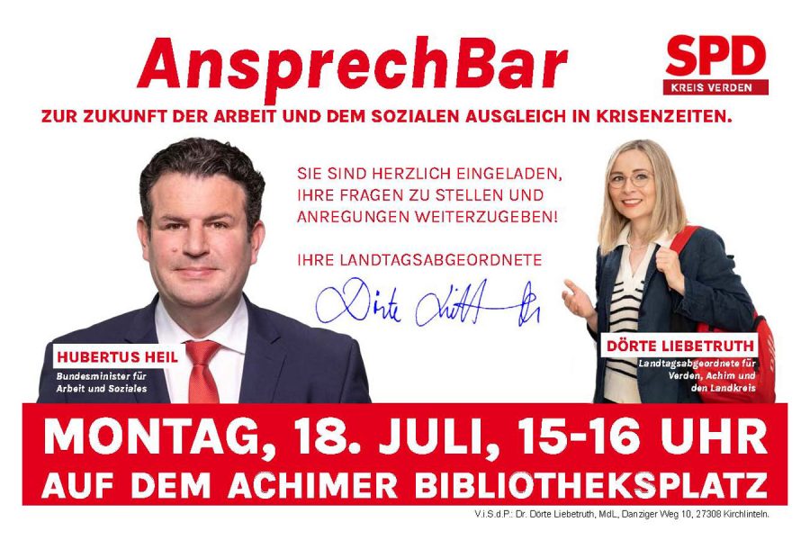 Einladung zur AnsprechBar mit Hubertus Heil