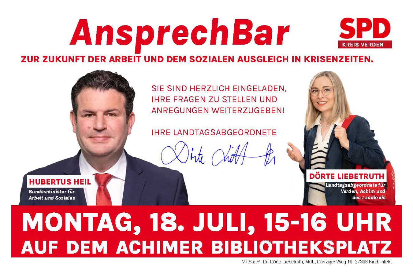 Einladung zur AnsprechBar mit Hubertus Heil