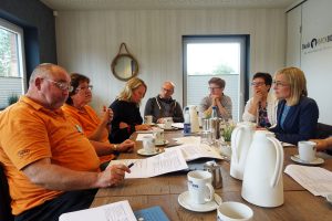 Gruppe am Tisch sitzend